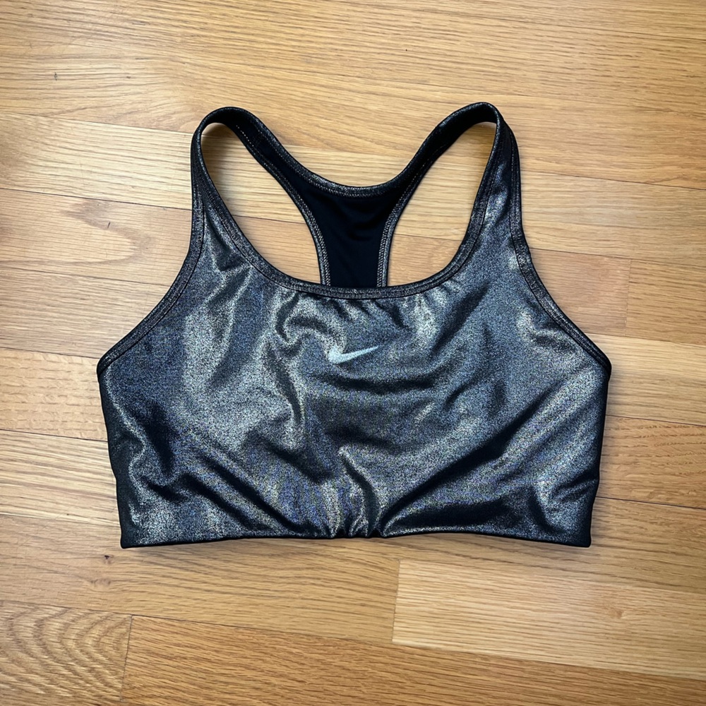 Metallic Nike sports bra